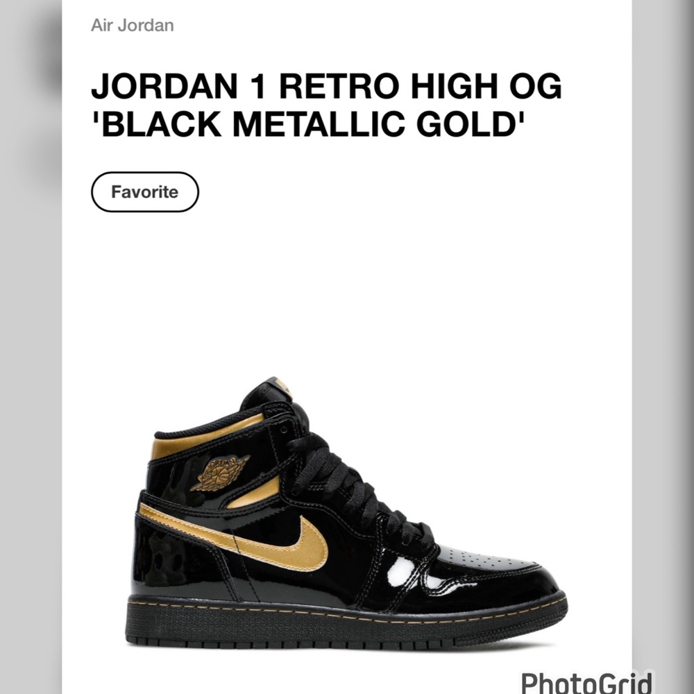 Jordan 1 Retro Black Metallic Gold